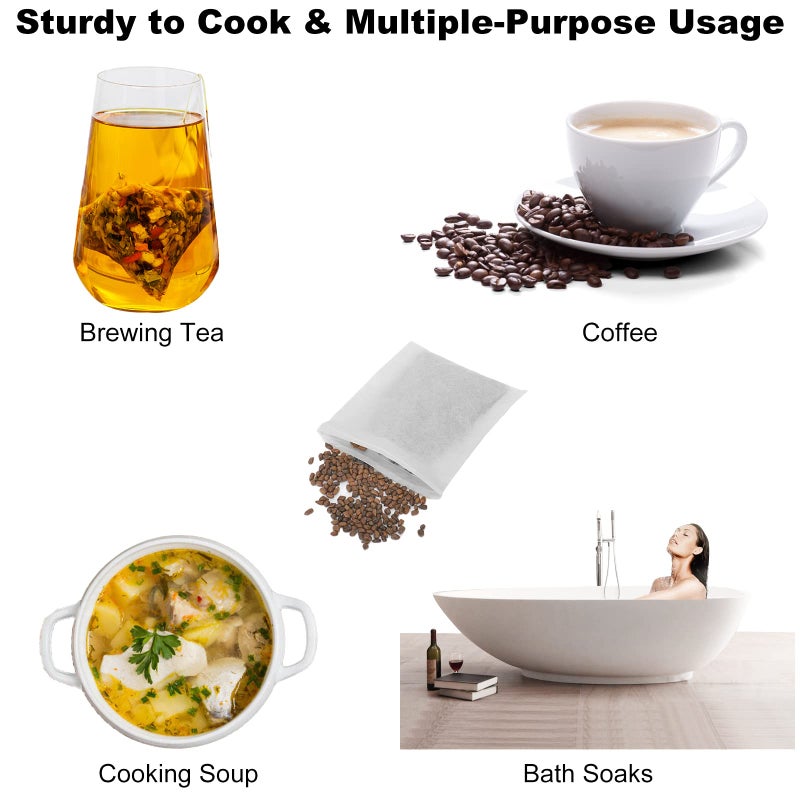 Numola 100Pcs Disposable Tea Bags for Loose Leaf Tea, Empty Tea Bags Natural Material Seal Tea Infuser Bag, Tea Infuser Sachets with Drawstring Herb Sachet Bags for Loose Tea (4" x 3.2") - Image 4